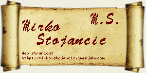 Mirko Stojančić vizit kartica
